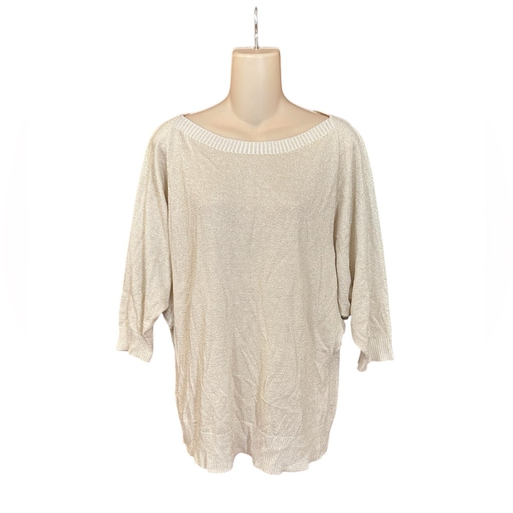 New York & Company‎ 7th Avenue Design Studio Shimmery Gold Dolman Sleeve Top